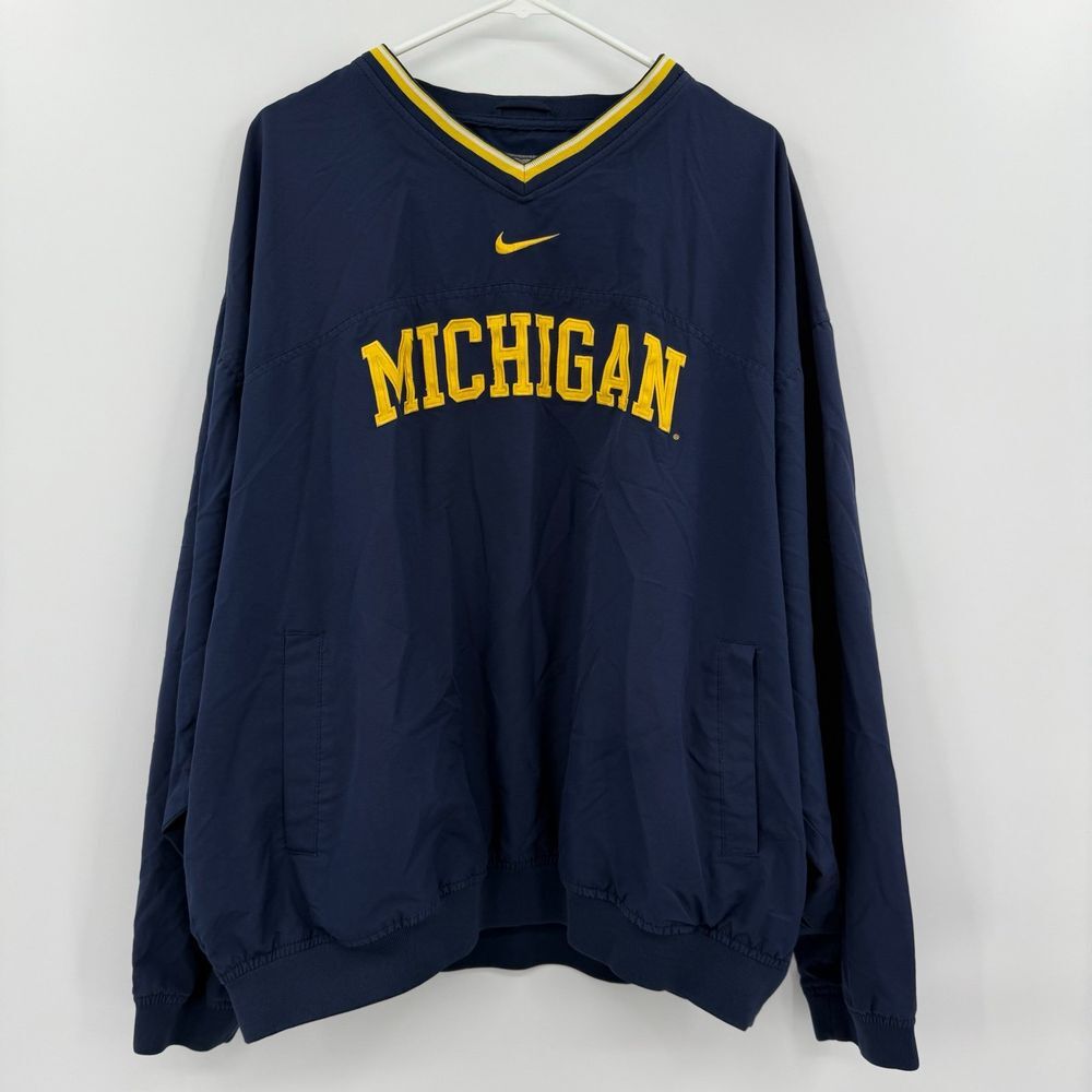 Vintage Nike Michigan Wolverines Windbreaker Jacket Mens Center Swoosh xxl